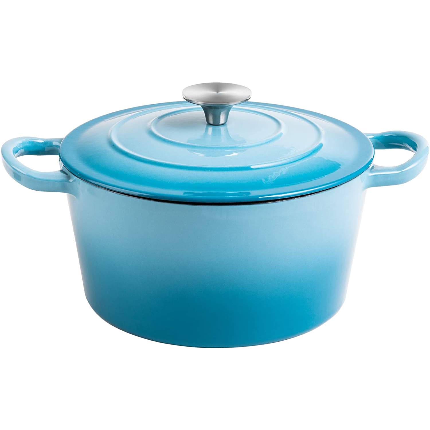 Enameled Cast iron Casserole Dish Round Turquiose ø24cm 5.2 litres | Adexa A24DQT - Image 1