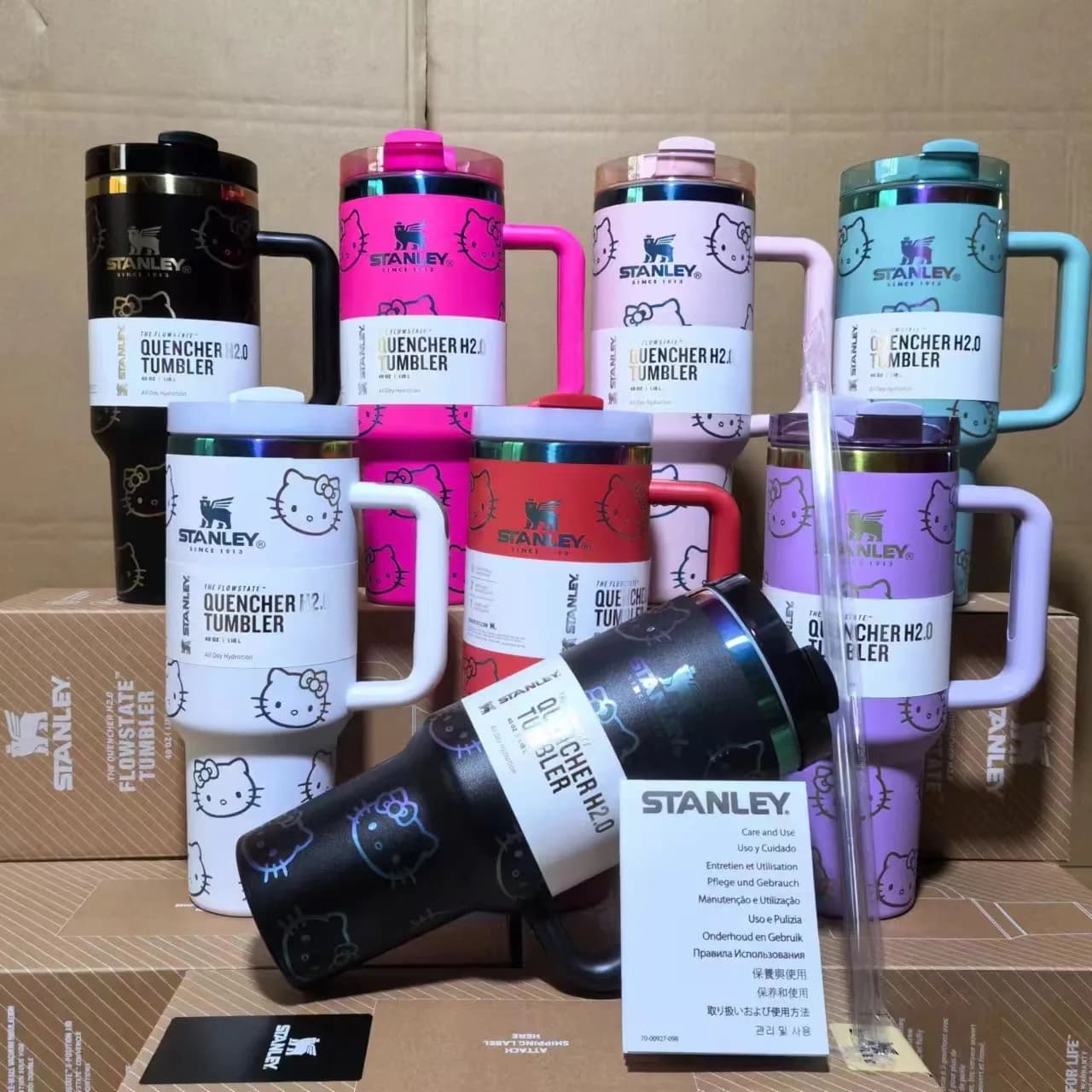 Stanley Quencher H2.0 Tumbler with Handle and Straw 40 oz | Flowstate 3-Position Lid | Cup Holder Compatible for Travel | - AliExpress  thumbnail 6