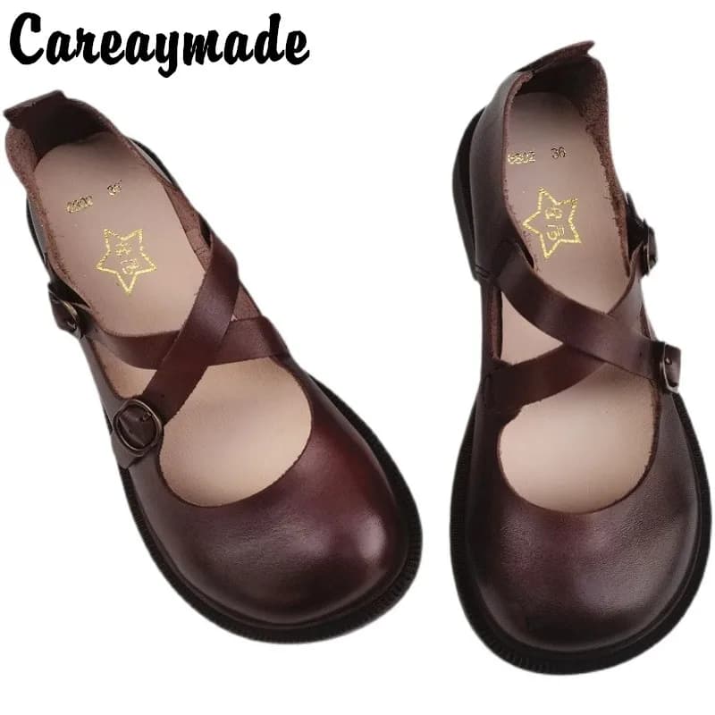 Wide Leather Women Shoes | Leather Women's Shoes | Big Leather Shoes | Retro Ol Shoes - Pumps - Aliexpress - Image 1