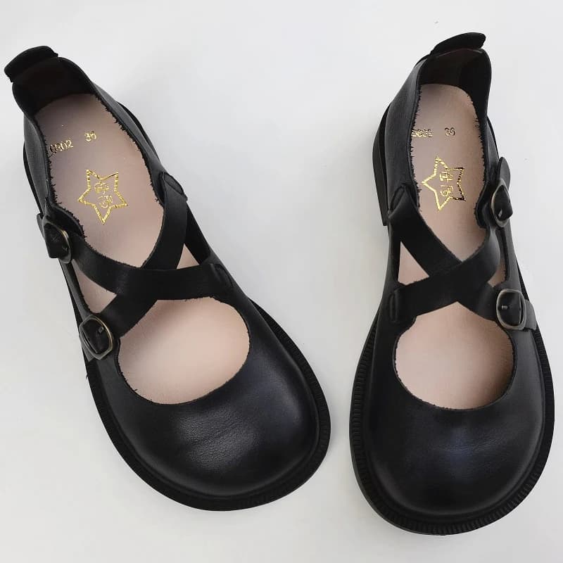 Wide Leather Women Shoes | Leather Women's Shoes | Big Leather Shoes | Retro Ol Shoes - Pumps - Aliexpress thumbnail 4