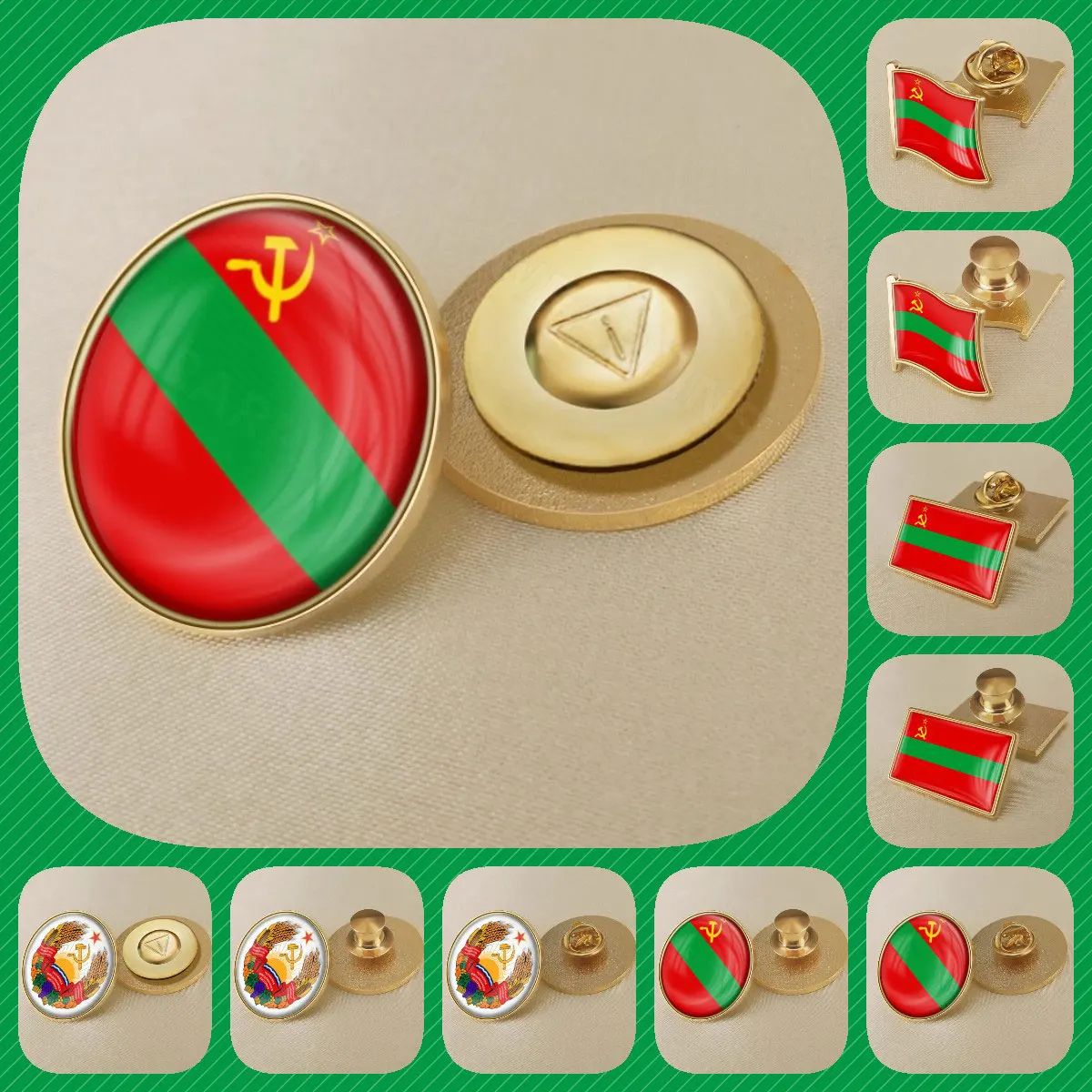 Transnistria Soviet Socialist Republic Ssr Flag Brooch Badges Lapel Pins - Brooches - AliExpress - Image 1