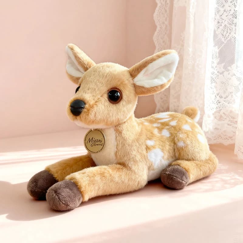 Cute Lifelike Lying Prone Little Deer Plush Toys Soft Stuffed Spotted Deer Doll Lovely Desktop Companion Christmas Home Decor - AliExpress  thumbnail 3