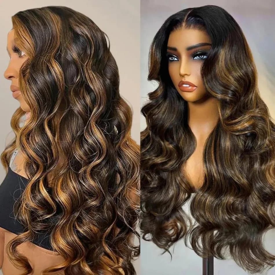 P1B30 Highlight Body Wave Human Hair Wigs 100%Human Hair Quality 13X6 Hd Lace Frontal Wigs 250 Density Brazilian Lace Front Wigs - AliExpress  thumbnail 2