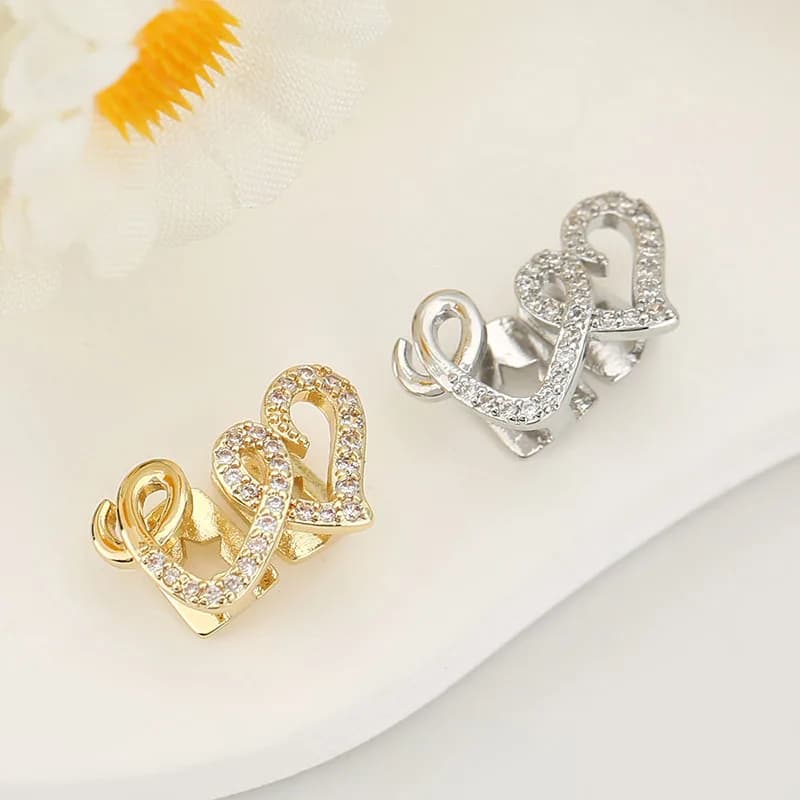 Punk Copper Double Heart Teeth Caps for Women Men Hip Hop Zircon Hollow Love Tooth Grillz Couple Jewelry Accessories - AliExpress  thumbnail 2