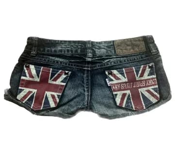 Retro British style printed Harajuku niche hot girl sexy denim shorts women's summer new casual slim low waist mini shorts - AliExpress - Image 1