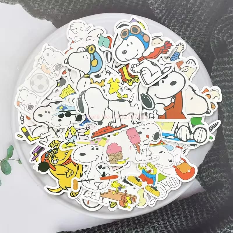 100/200pcs anime Snoopy stationery stickers cute cartoon student stationery notebook diy decoration expression graffiti stickers - AliExpress  thumbnail 6
