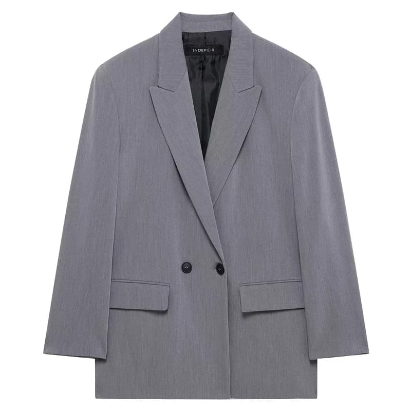 TRAF Y2K 2025 Women's Blazer Spring Office Wear Outerwears Black Green Gray Blazer Long Sleeve Coats Blazers Fitted Suit Jacket - AliExpress  thumbnail 3