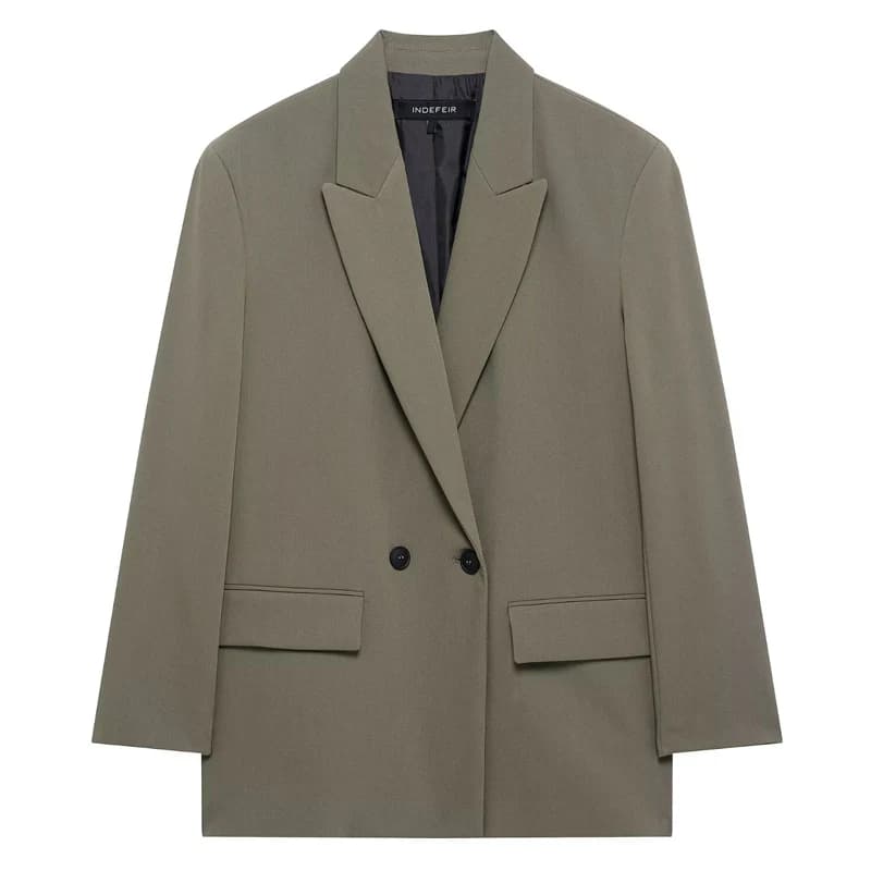 TRAF Y2K 2025 Women's Blazer Spring Office Wear Outerwears Black Green Gray Blazer Long Sleeve Coats Blazers Fitted Suit Jacket - AliExpress  thumbnail 4