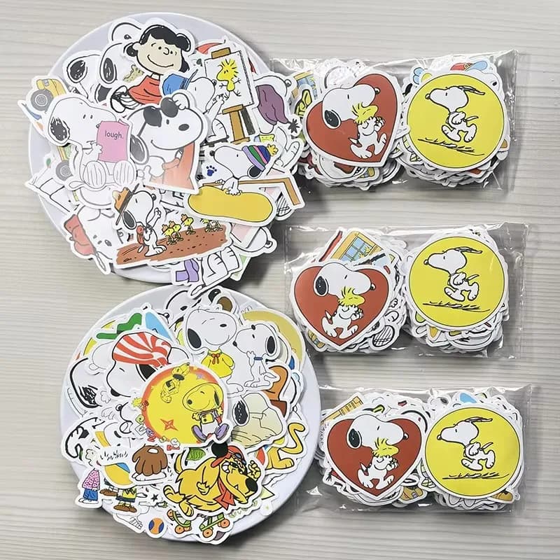 100/200pcs anime Snoopy stationery stickers cute cartoon student stationery notebook diy decoration expression graffiti stickers - AliExpress  thumbnail 2