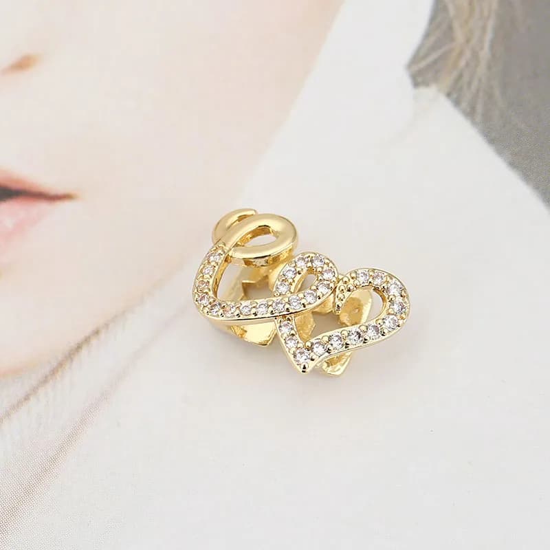 Punk Copper Double Heart Teeth Caps for Women Men Hip Hop Zircon Hollow Love Tooth Grillz Couple Jewelry Accessories - AliExpress  thumbnail 3