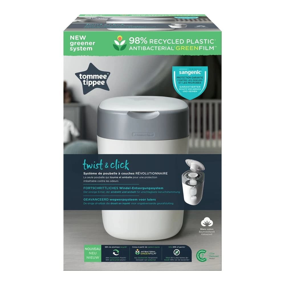 Tommee Tippee Twist & Click Nappy Disposal Unit - Cotton White thumbnail 4