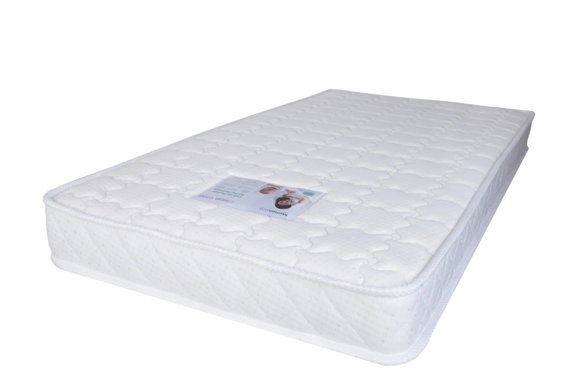 Tasmaneco Rolled Deluxe Pocket Spring Mattress Poly Latex 131X75X12cm - Image 1