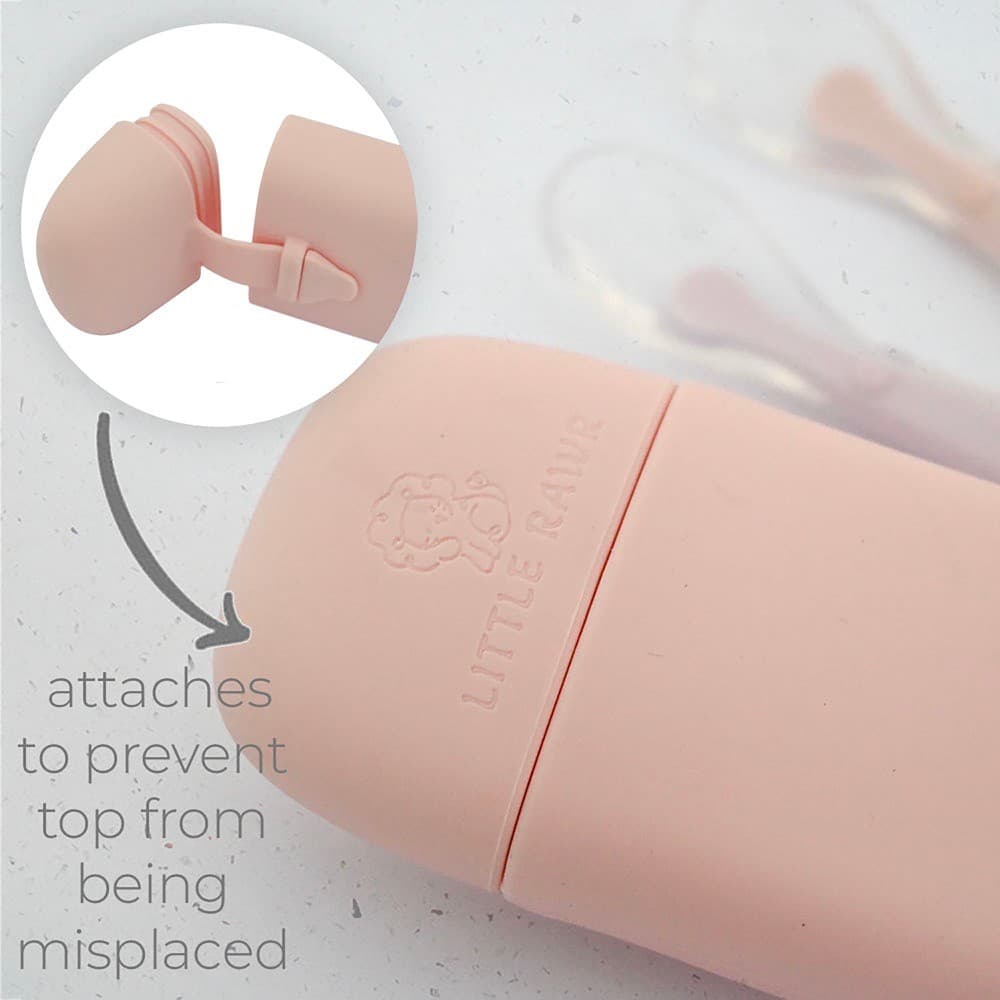 Little Rawr Travel Spoon Set - Lilac/Rose thumbnail 2