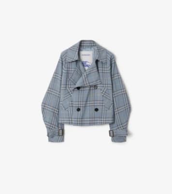 Chaqueta estilo trench coat en mezcla de seda Check (Gale) - Mujer | Burberry® oficial - Image 1