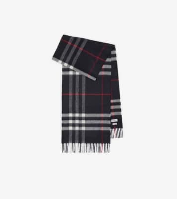 Écharpe en cachemire Check (Marine) | Site officiel Burberry® - Image 1