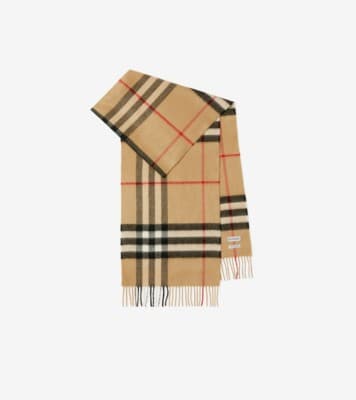 Check Cashmere Scarf in Archive beige | Burberry® Official - Image 1