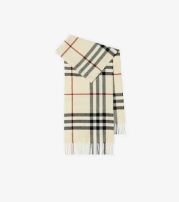 Check Cashmere Scarf in Stone | Burberry® Official - Image 1