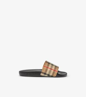 Vintage Check Slides in Archive beige - Children | Burberry® Official - Image 1