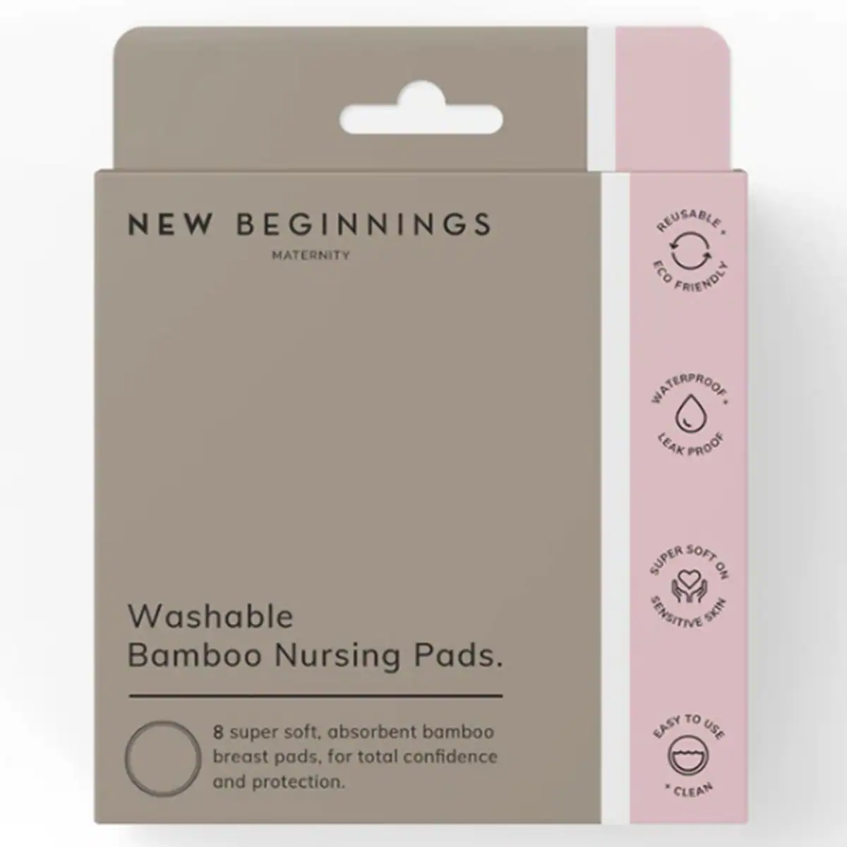 New Beginnings Washable Bamboo Nursing Breast Pads 8 Pack - Image 1