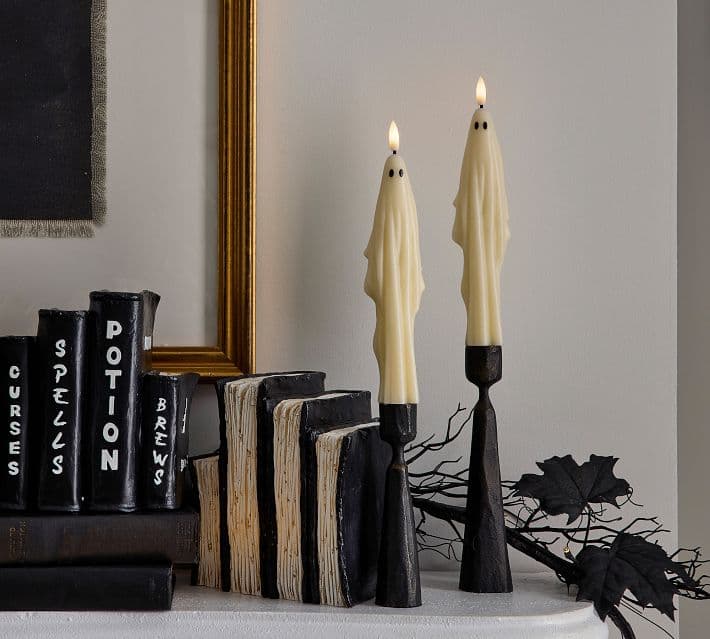Flameless Ghost Taper Candle - Image 1