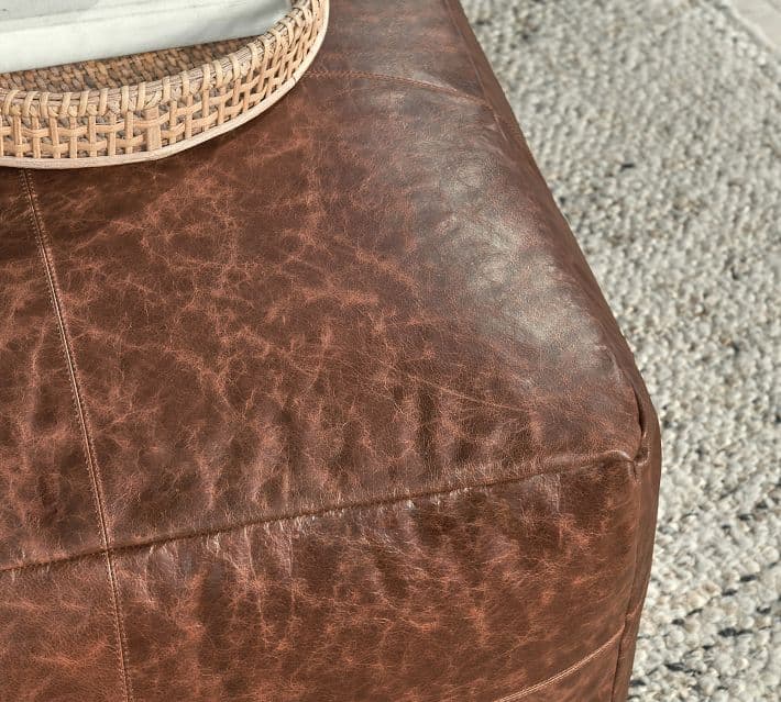 Gaona Leather Pouf thumbnail 7