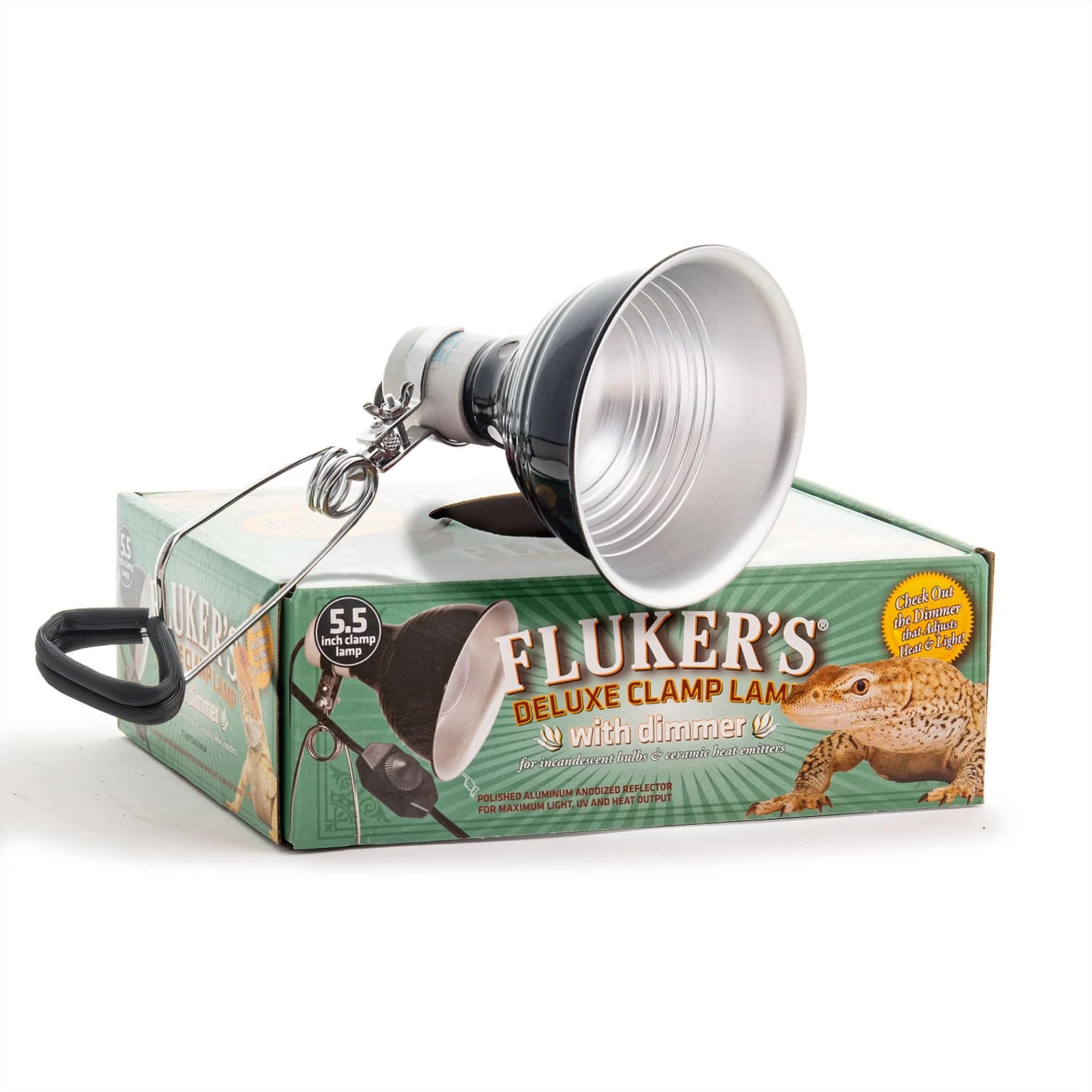 Fluker's Clamp Lamp with Dimmer, 5.5" Diameter - Image 1