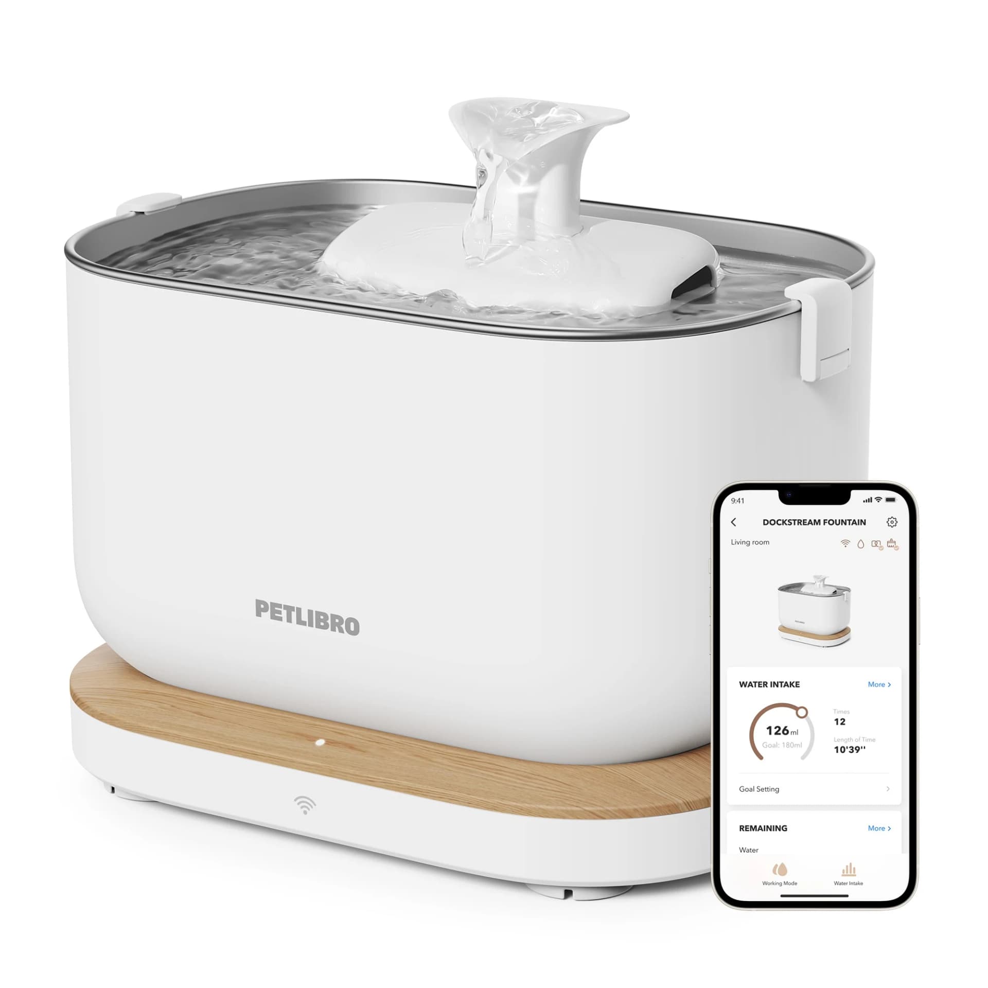 PETLIBRO Dockstream App Monitoring Water Fountain, White - Image 1