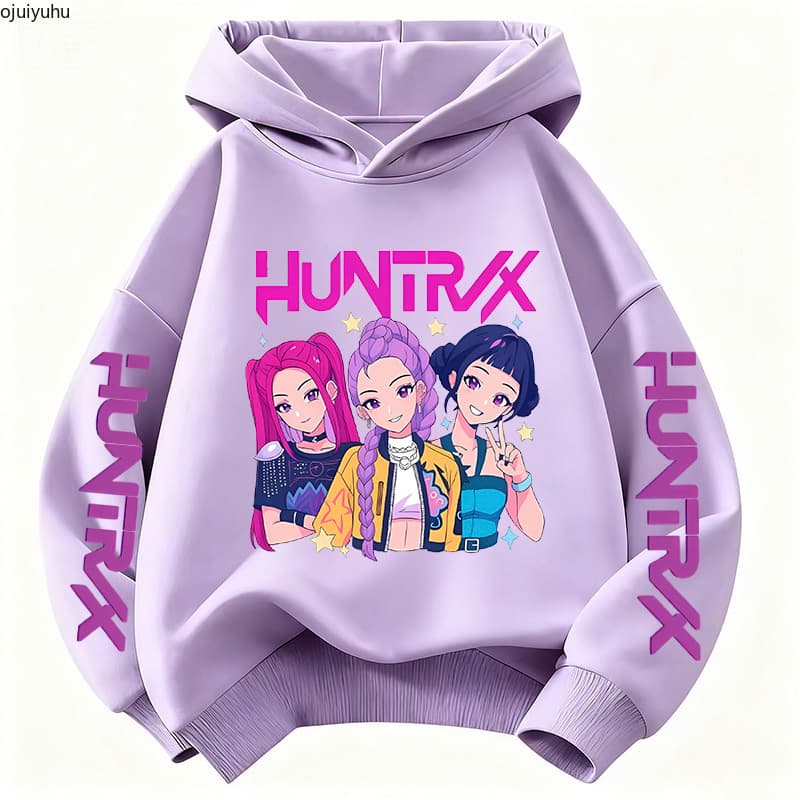Kids's XS Korean Movie Hoodie KPOP Demon Hunters Huntrix Fall and Winter New Cute Children's Sweatshirt Girls' Clothes Boys' Sweatshirt - Image 1
