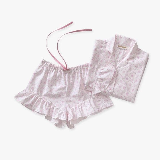 LoveShackFancy Floral Trellis Sateen Pajama Set - Image 1
