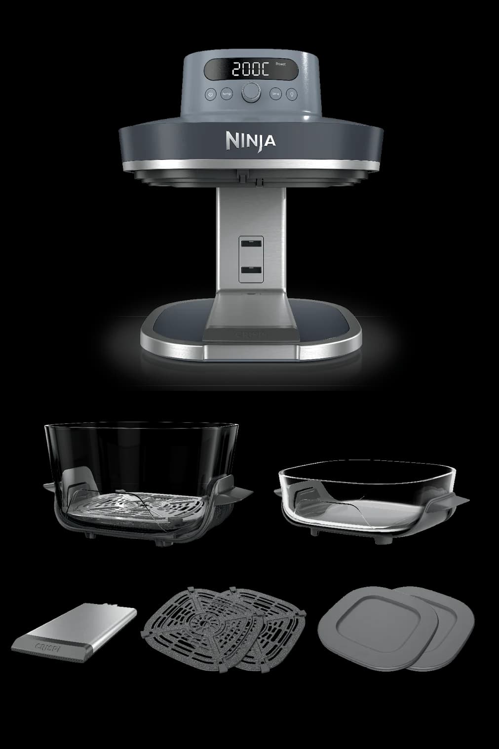 Ninja Crispi® Pro 6-in-1 Glass Countertop Air Fryer, Cyberspace thumbnail 2