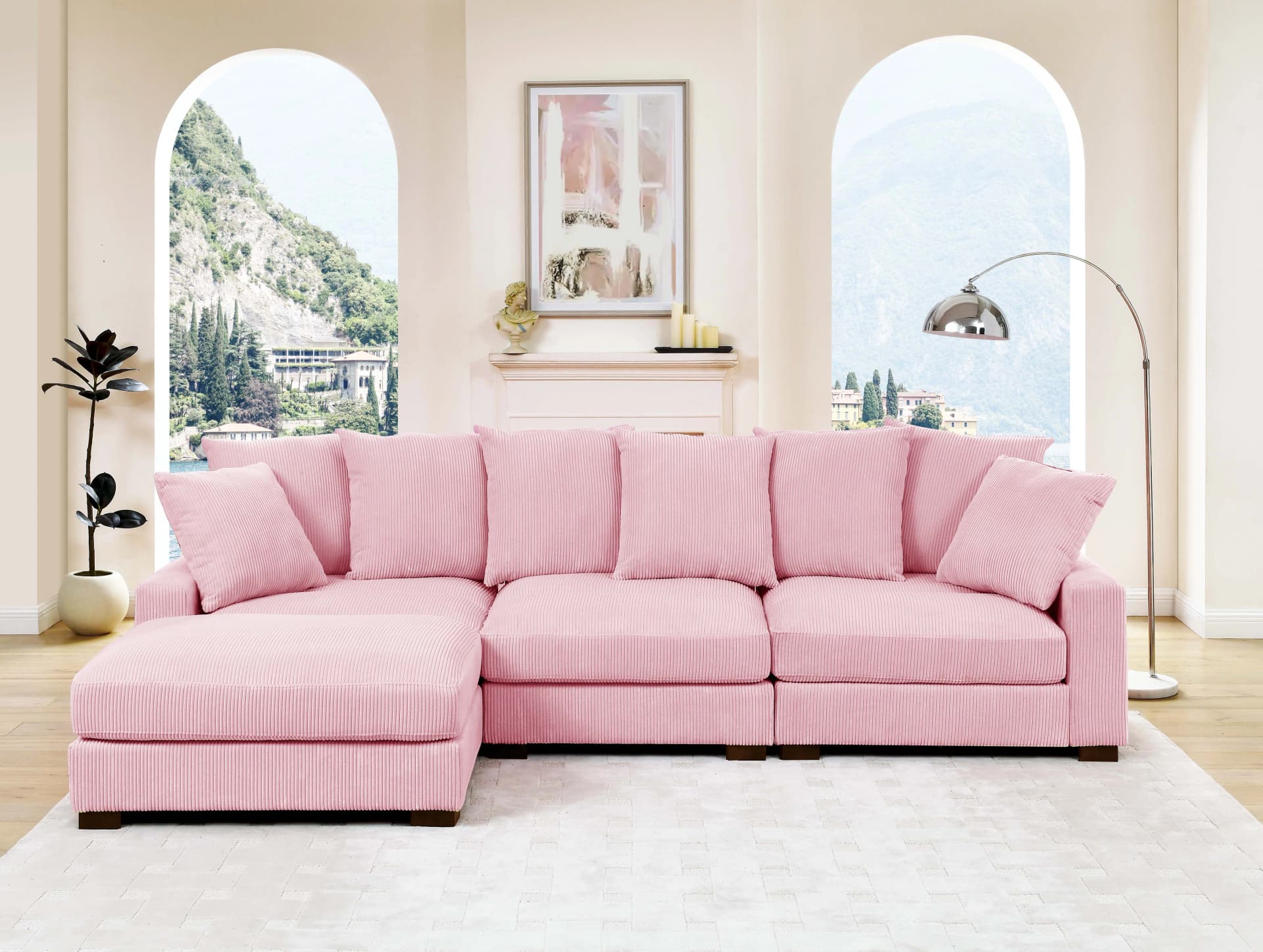 Latitude Run® Upholstered Corduroy Sofa With Solid Wood Legs | Wayfair - Image 1