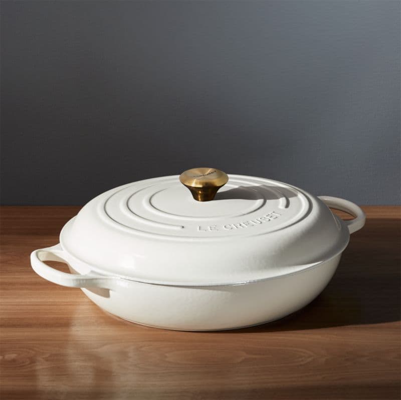 Le Creuset ® Signature 5-Qt. Cream Enameled Cast Iron Braiser - Image 1