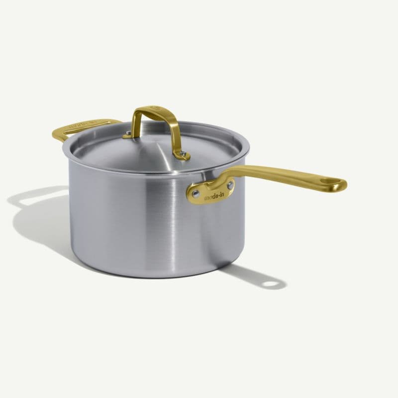 Made In Stainless Clad 10-Piece Cookware Set with Antique Brass Hardware thumbnail 11