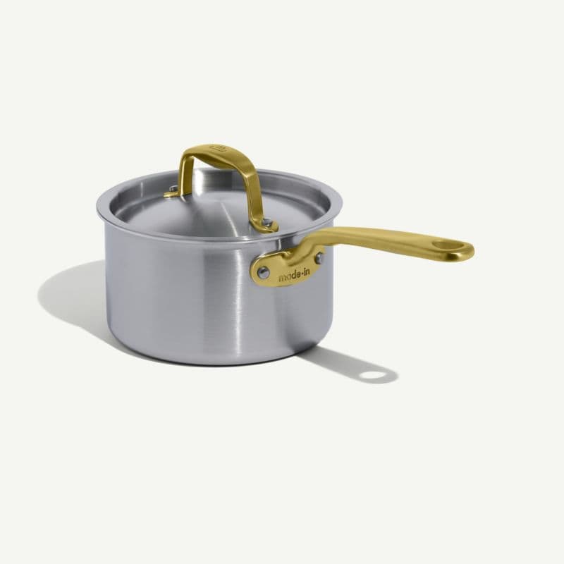 Made In Stainless Clad 10-Piece Cookware Set with Antique Brass Hardware thumbnail 9