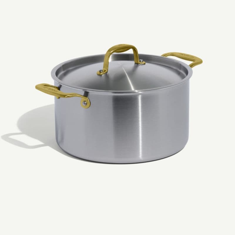 Made In Stainless Clad 10-Piece Cookware Set with Antique Brass Hardware thumbnail 8