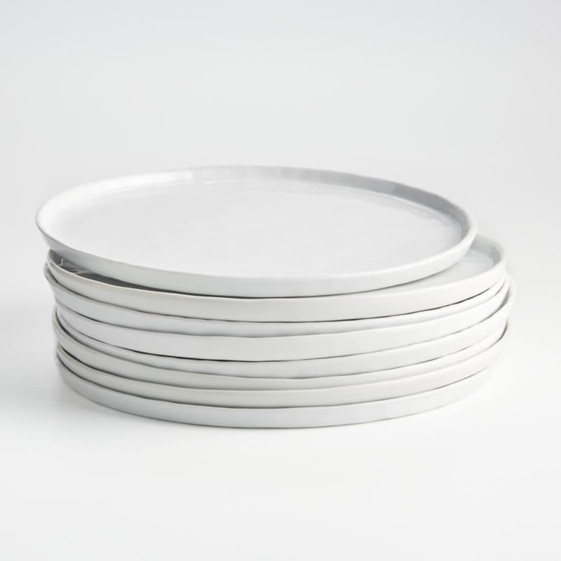 Mercer White Round Porcelain Dinner Plates, Set of 8 - Image 1
