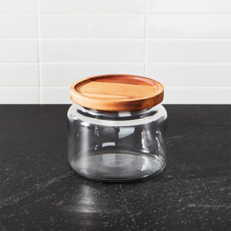 Montana Small Glass Jar with Acacia Lid