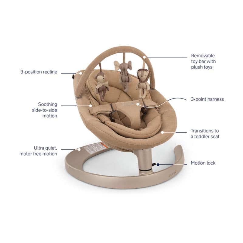 Nuna ® LEAF ™ Grow Light Brown Teddy Baby Activity Chair thumbnail 9
