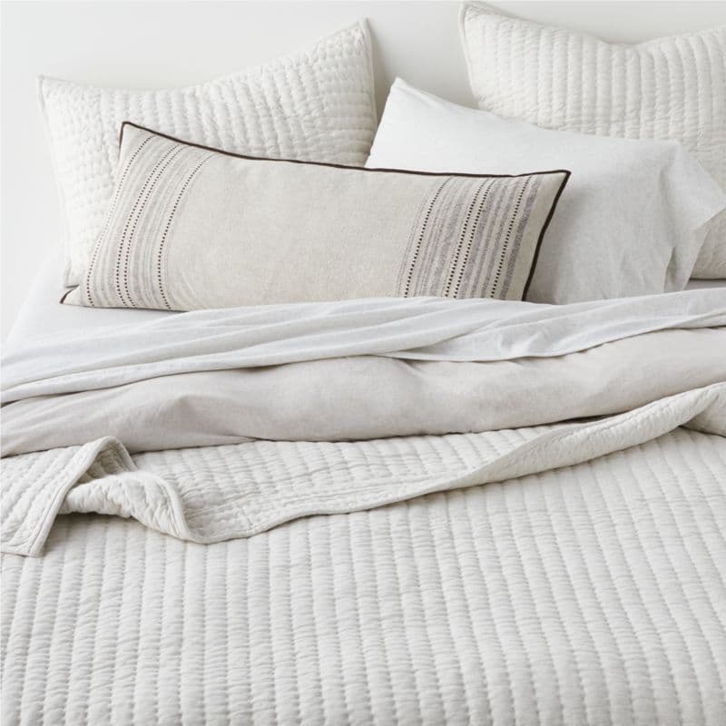 Cozysoft Organic Cotton Jersey Heathered Ivory King Bed Sheet Set thumbnail 8