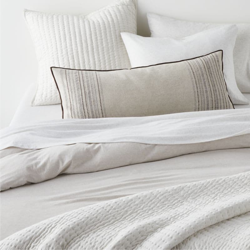 Cozysoft Organic Cotton Jersey Heathered Ivory King Bed Sheet Set thumbnail 11
