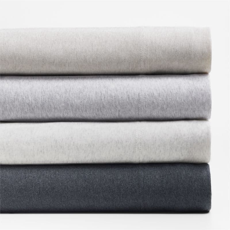 Cozysoft Organic Cotton Jersey Heathered Ivory King Bed Sheet Set thumbnail 12