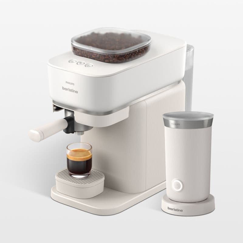 Philips Baristina Milky White Espresso Machine with Milk Frother - Image 1