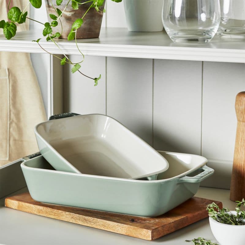 Staub ® 2-Piece Eucalyptus Green Ceramic Baking Dish Set thumbnail 2