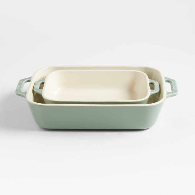 Staub ® 2-Piece Eucalyptus Green Ceramic Baking Dish Set thumbnail 6