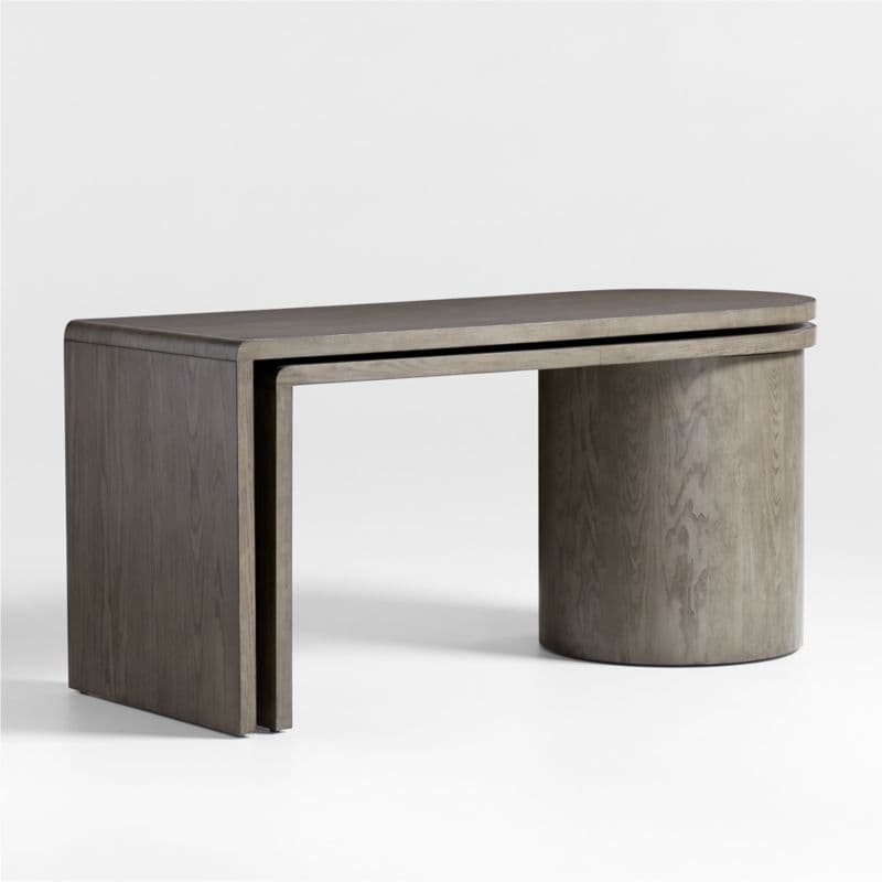Twist 64" Grey Ash Rotating Large Desk with Storage thumbnail 8