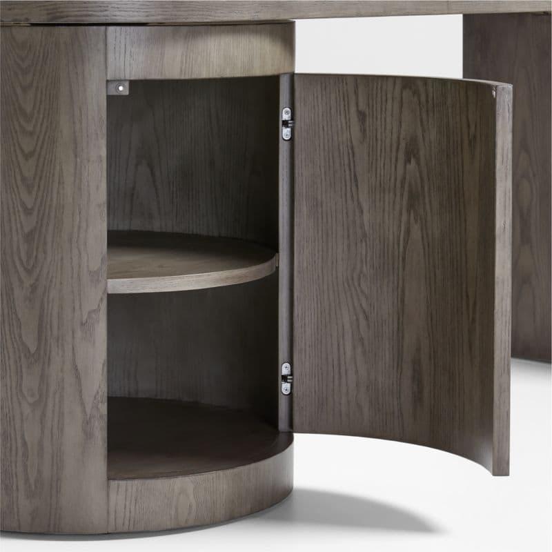 Twist 64" Grey Ash Rotating Large Desk with Storage thumbnail 9
