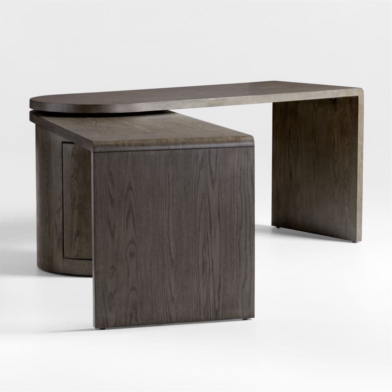 Twist 64" Grey Ash Rotating Large Desk with Storage thumbnail 10