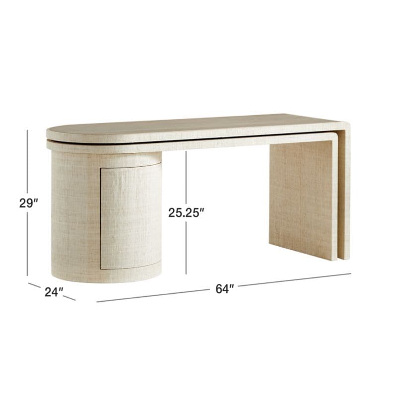 Twist 64" Grey Ash Rotating Large Desk with Storage thumbnail 3