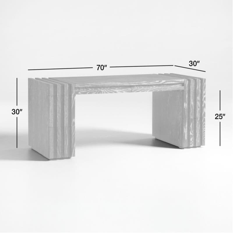 Waylon Executive 70" Grey Oak Desk thumbnail 2