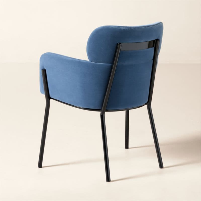Azalea Blue Velvet Dining Chair Set of 4 thumbnail 6